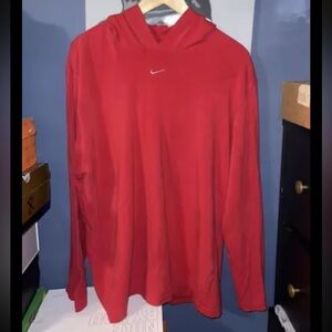 Vintage Nike Hoodie Sweatshirt Adult XXL Long Red Center Swoosh Cotton y2k 2XL